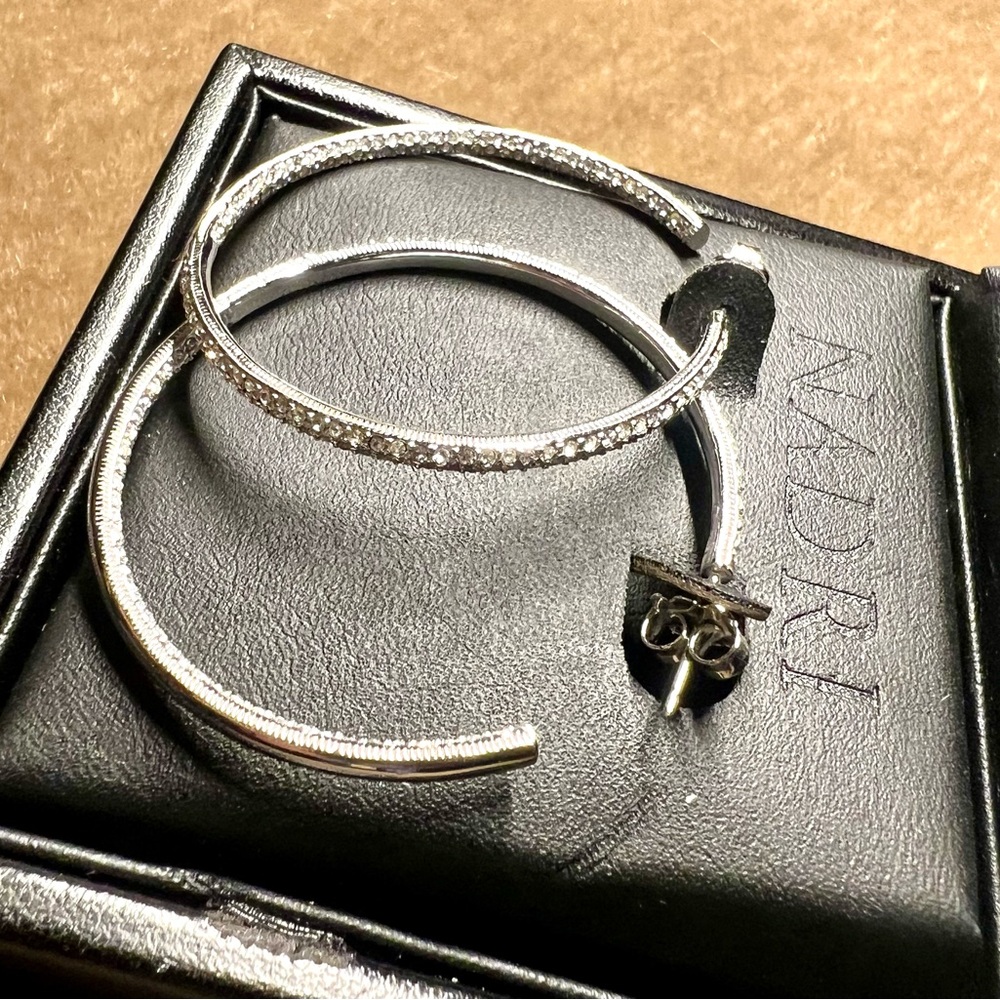CRYSTAL PAVE' INSIDE/OUTSIDE HOOP EARRINGS